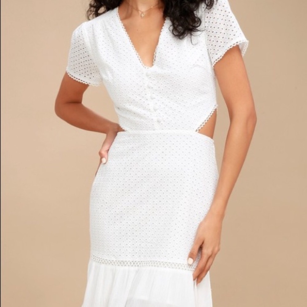 Anthro Lost + Wander Brigitte White Mini Dress